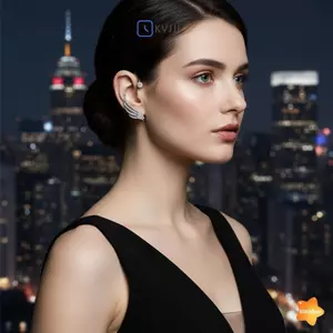 Móc bông tai kẹp không viền Zircon Wing cho phụ kiện sụn hợp thời trang mới