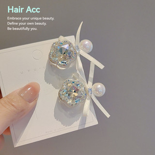 Nhỏ Kim Cương Giả Nơ Bên Mỏ Vịt Kẹp Mini Nổ Kẹp Pha Lê Kẹp Tóc trán Gãy Tóc