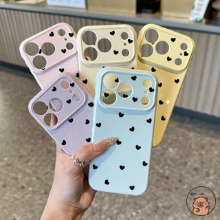 Dành Cho OPPO Reno 15F 15 FS 15C 14 13 11 9 Pro Max Mini 8 8Z 7Z 7 Lite Ốp Điện Thoại Quan Sát Lớn Bên Cửa Sổ Màu Đen Tình Yêu Trái Tim Yêu Đơn Giản Hồng Vàng Trong Suốt Vỏ Mềm