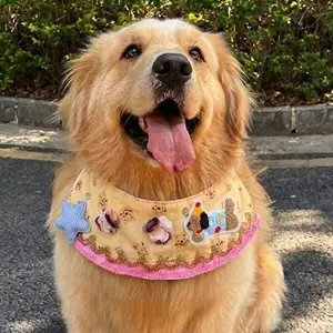 2026 Yếm Mùa Xuân Mùa Hè Yếm Phong Cách Mới Chó Golden Retriever Samoyed Husky Border Shepherd Yếm Trang Sức Dễ Thương