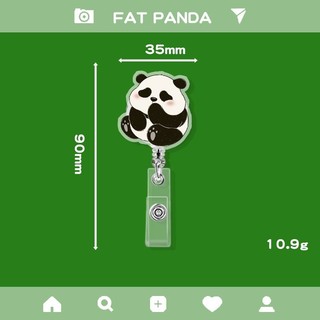Móc - Kẹp bảng tên HSSV, nhân viên có thể kéo dãn - yoyo nhựa acrylic họa tiết Panda béo M64