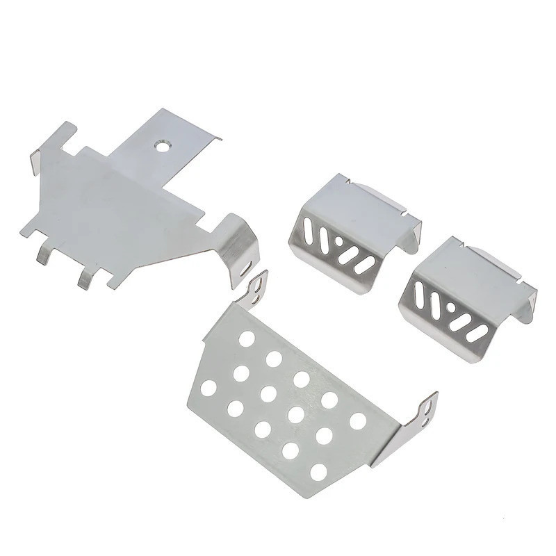 1 Bộ Ốp Lưng Kim Loại Bằng Thép Không Gỉ Khung Xe Giáp Bảo Vệ Tấm Trượt Cho Wltoys 104006 104010 104020 104026 Phụ tùng nâng cấp xe RC