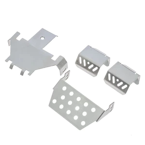 1 Bộ Ốp Lưng Kim Loại Bằng Thép Không Gỉ Khung Xe Giáp Bảo Vệ Tấm Trượt Cho Wltoys 104006 104010 104020 104026 Phụ tùng nâng cấp xe RC