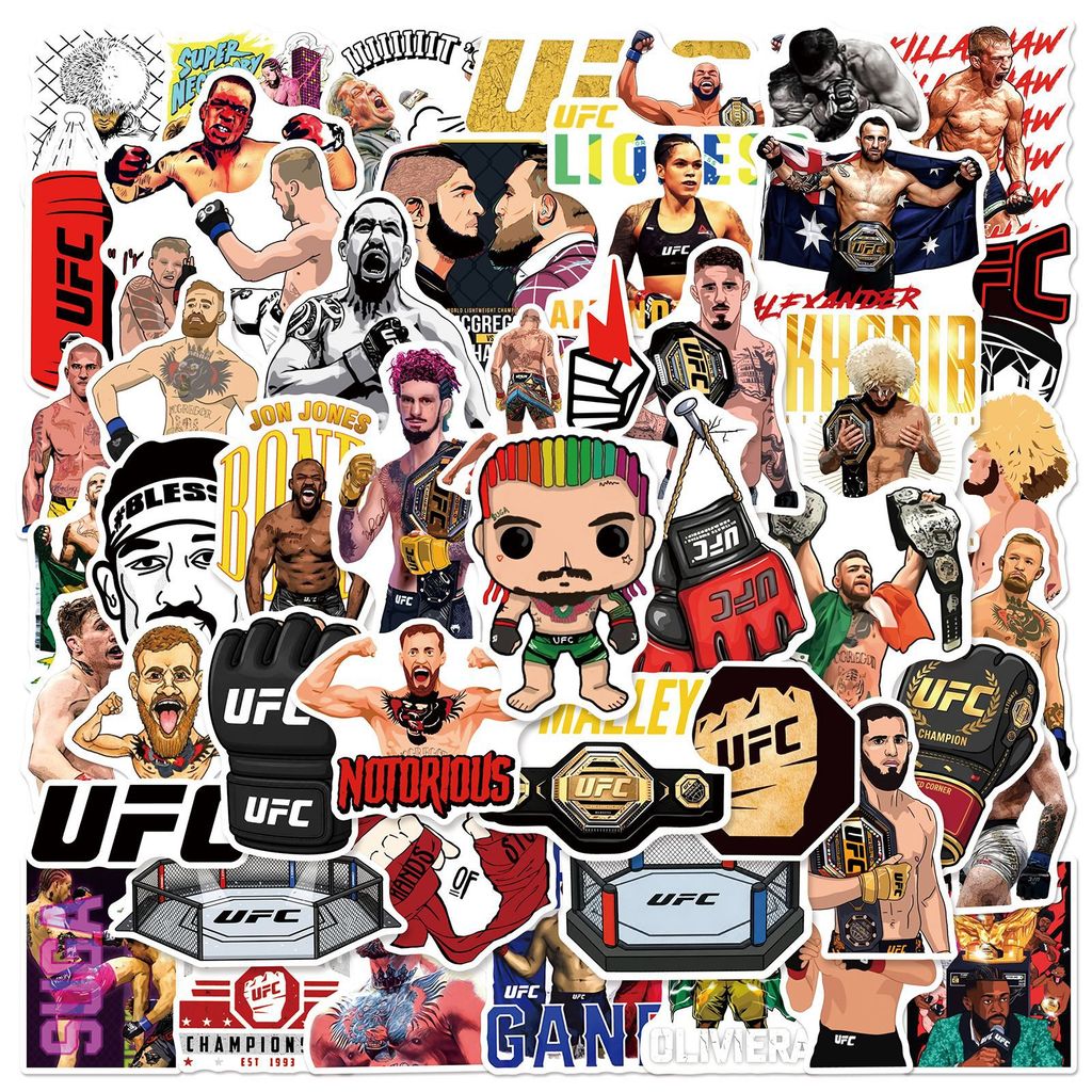 YT4 50 Cái / bộ UFC Dán Ultimate Fighting Championship Graffiti Hành Lý Chống Thấm Nước Trang Trí