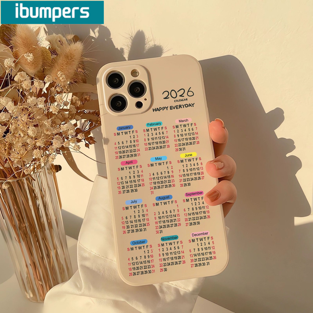 Ibumpers Ốp Điện Thoại Thẩm Mỹ 2026 Lịch Đơn Giản Thanh Lịch Silicon Mềm Cao Cấp Chống Sốc Cho iPhone 11 12 13 14 15 16 Pro Max IP 7 8 Plus Iphon X XS XR Xs max