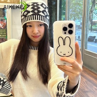 Vỏ Bunny Line Màu Đen Phong Cách Hàn Quốc Cho Redmi Note 15 14 14S 13 12 Turbo 12S 11 Pro Plus Speed SE 11S 10 9 Pro Max 10S 9S 9T 5G 4G Vỏ Thỏ Dễ Thương Vỏ Điện Thoại Chống Sốc Đơn Giản