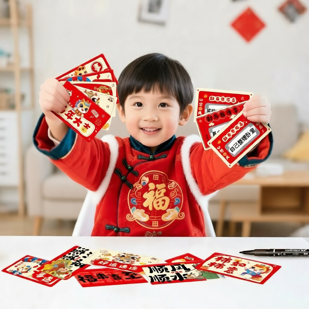 Thẻ cào sáng tạo năm con ngựa DIY Thẻ trao đổi điểm thưởng học sinh