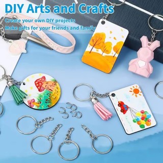50 / 100 / 150 Chiếc 25mm Trống Móc Khóa - Mạ Bạc Chia Vòng Móc Khóa DIY Trang Sức Phát Hiện