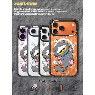 CASECASE X ZO & FRIENDS ZOA - Ốp Lưng Trắng Cạnh Đen Trong Suốt Cứng Hút Từ Tính Tác Động Cho Apple IPhone 12 13 14 15 16 17 Pro Max Air Plus Có Hộp