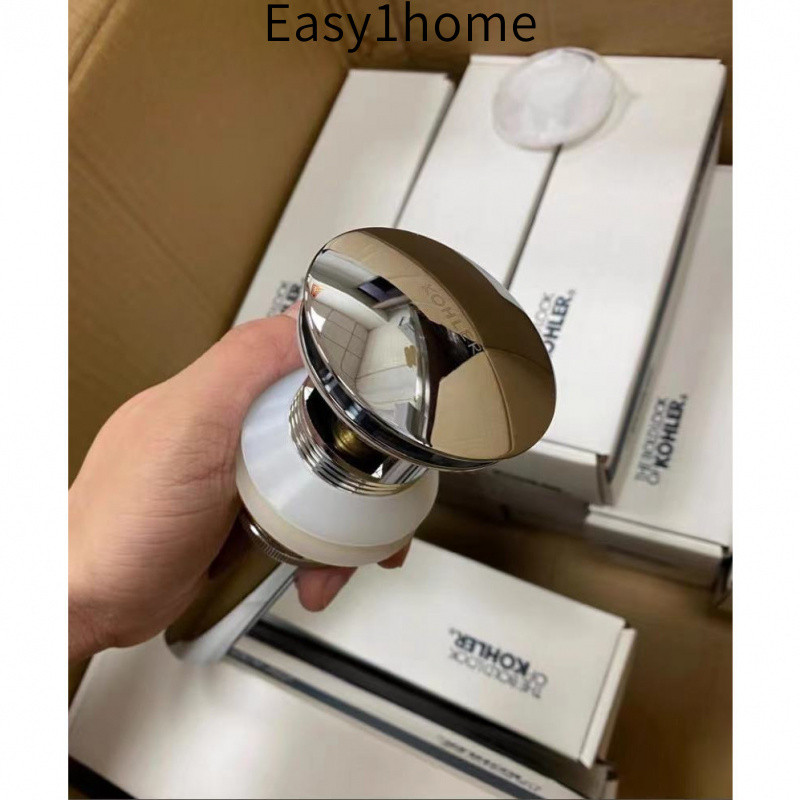 Phụ kiện thoát nước bật lên lớn Kohler K-R7120T, chậu gốm chống mùi, màu bạc/đen/vàng