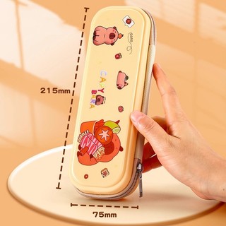 Hộp đựng bút với hộp bút chì để bàn nhiều ngăn, đa năng cho bé gái và bé trai in hình Capybara, hoạt hình dễ thương.