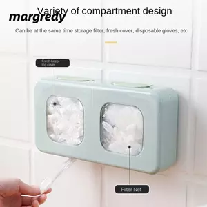 Hộp lưu trữ bọc nhựa MARGREDY, Hộp lưu trữ bộ lọc bằng cao su mềm bằng nhựa, Thiết kế lưới treo tường Hộp đựng tai nghe và mũ trùm đầu trong suốt và có thể nhìn thấy Nhà bếp