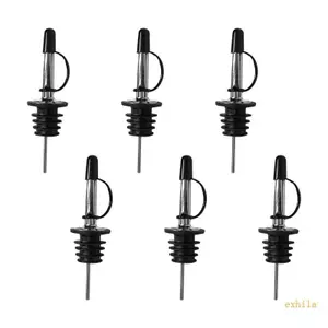 Exhila 6 Cái Universals Fit Dầu Giấm Hộp Đựng Thép Chai Rượu Rót Có Nắp Bụi