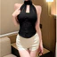 3002#挂脖网目蕾丝吊带女士背心纯欲风百搭内搭新款外穿上衣T恤女26031103