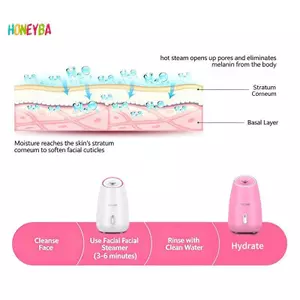 < Honeyba > Thiết bị làm sạch da mặt với máy hấp mặt thảo dược Nano Mist Dưỡng ẩm sâu cho trẻ hóa da tại nhà Đẹp