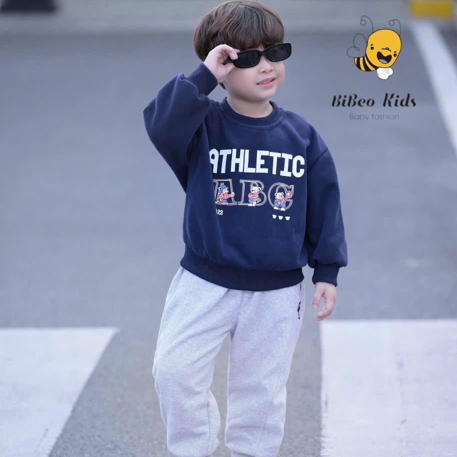 [BiBeo Kids] Bộ quần áo THỂ THAO THU ĐÔNG ATHLETIC cho bé trai, Bộ quần áo thu đông dài tay cho bé