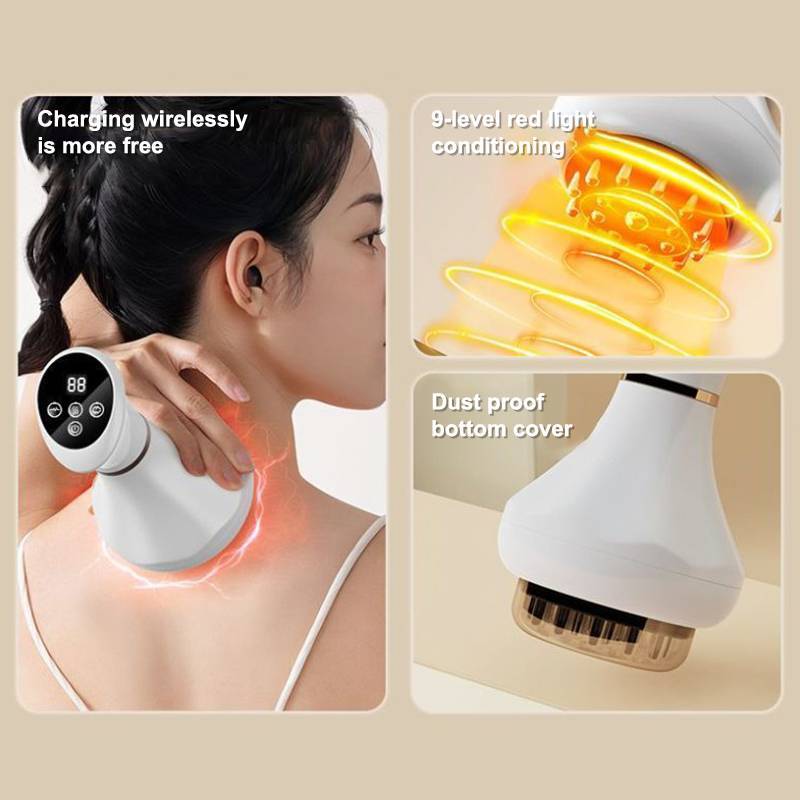 HFSHY Điện Nóng Máy Mát Xa Ấm Moxibustion Guasha Dụng Cụ Nén Nóng Không Dây Cạo Cơ Thể Vật Lý Trị Liệu Ba Mặt Massage VN
