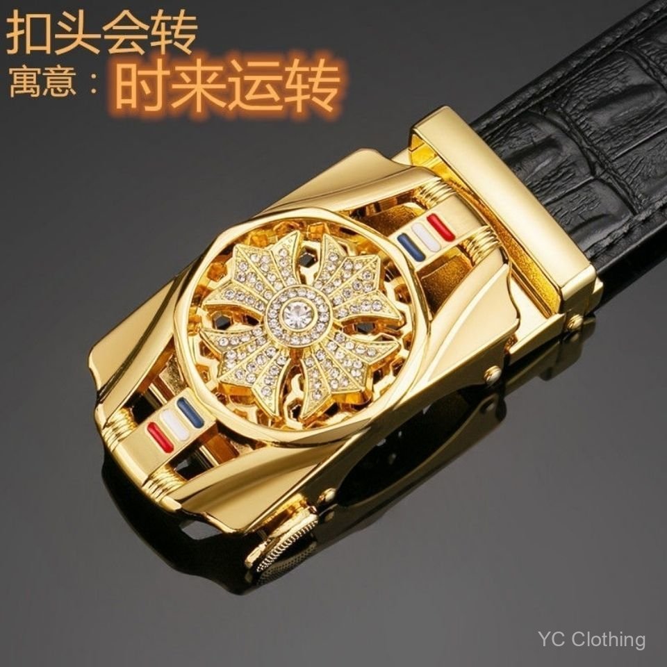 Thắt lưng xoay kiểu người ảnh hưởng hợp thời trang dành cho nam có khóa tự động, thắt lưng thông thường trẻ trung và thời trang 7CJF