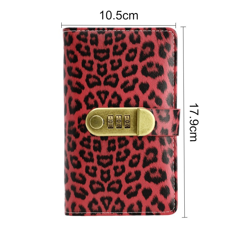 Sổ Tiết Kiệm Họa Tiết Da Báo,PU Mềm,khóa Mã Số,túi Zip đựng Tiền,sổ Quản Lý Chi Tiêu Cá Nhân