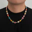 Vòng cổ Choker xếp hình đá quý đầy màu sắc Unisex - Kim cương dát Opal - Đóng cặn - Có thể điều chỉnh 51-60cm - Phong cách Hip Hop mạ vàng