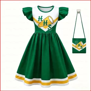 GC1 Stranger Things 5 3D in hình trẻ em váy bé gái tay bay cosplay vải GC1