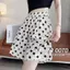 Quần short rộng hai màu chấm bi màu đen trắng phong cách Hàn Quốc dành cho nữ mùa hè Plus Size Béo mm Eo cao ôm hơn trông thường ngày ống rộng F