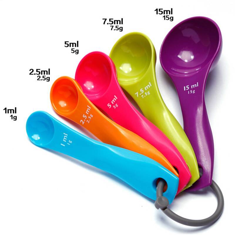 JCSYFAC 5PC Phong Cách Nhà Bếp Colourworks Đo Thìa Thìa Cốc Nướng Dụng Cụ Bộ Mới