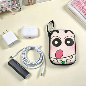 Dễ Thương Crayon Shin-Chan Túi Bảo Quản Sạc Bảo Vệ Túi Bảo Quản Tổ Chức Tai Nghe Không Dây Hộp Bảo Quản