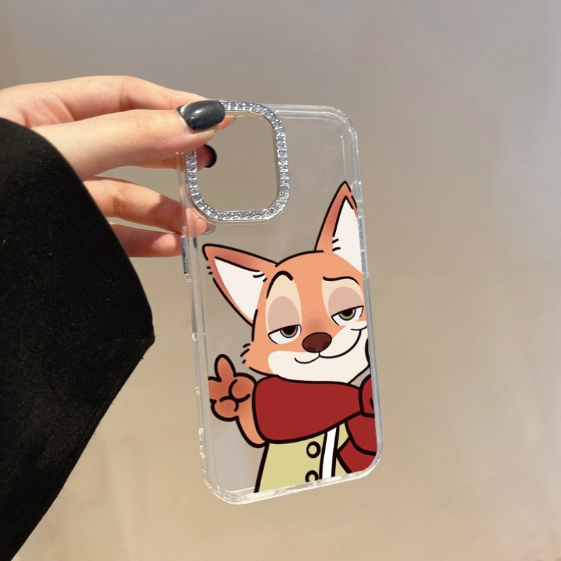 Ốp điện thoại trong suốt in hình cặp đôi ngộ nghĩnh Nick Judy cho Google Pixel 9A 8A 7A 6A 4A 6 7 8 10 9 Pro XL Vỏ kim cương giả chống rơi