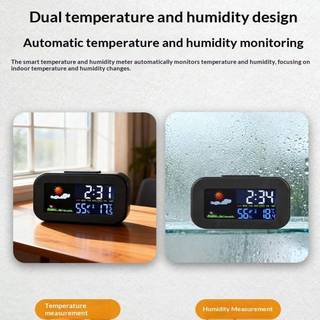[KJ] Đồng hồ trạm thời tiết có đèn nền cho trẻ em: Màn hình màu sắc cho nhiệt độ & độ ẩm [Mới]