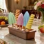 DAYBREAK Kem Popsicle Mold, Gỗ Dính DIY Hộp Đá Tự Làm, Dễ Dàng Phát Hành Thiết Kế Sáng Tạo Có Thể Tái Sử Dụng Khuôn Popsicle Cube Khay Mùa Hè