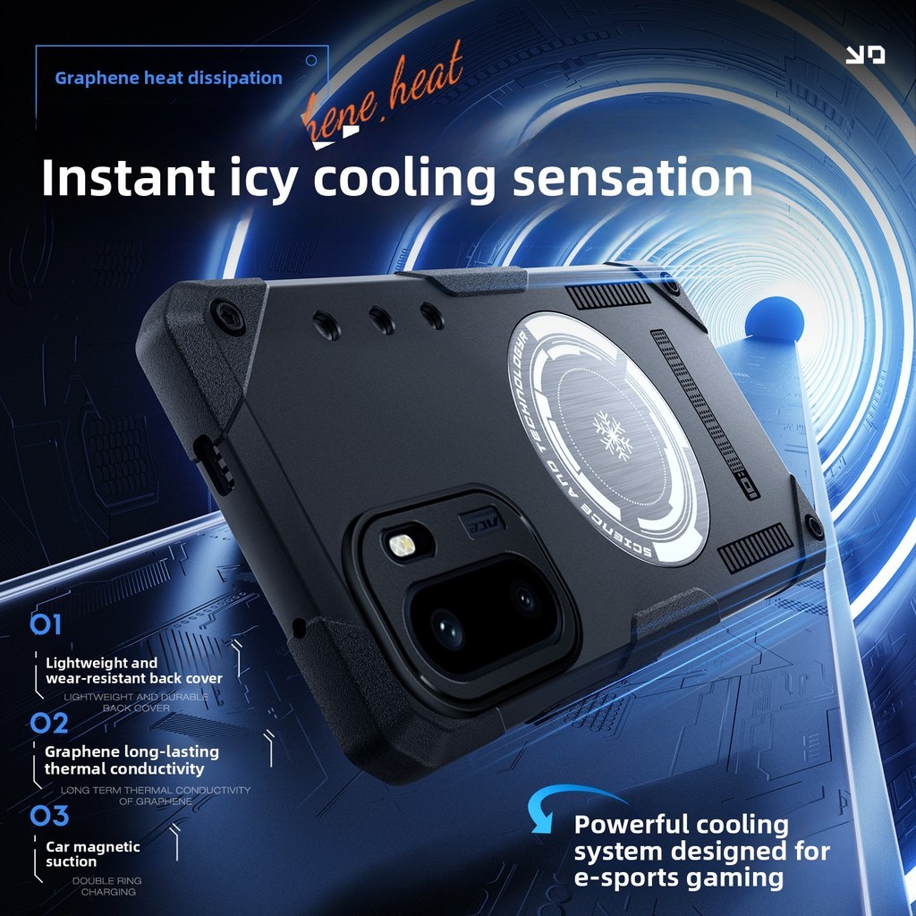 Mimi Mới Cho 1 + 15R 15T 15 13 Ace 6 6T 6 Ultra OnePlus Turbo 6 6V Realme Neo 8 Từ Graphene Làm Mát Tản Nhiệt Vỏ Điện Thoại Giáp Chống Rơi Vỏ Mỏng Ánh Sáng