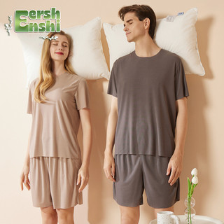 Bộ đồ ngủ cặp đôi lụa băng màu trơn cổ điển đường phố cổ điển dành cho nam và nữ