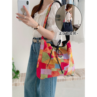 Túi đeo vai hoa xanh Denim cổ điển