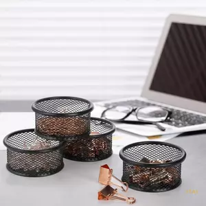 Ở lại Hộp đựng kẹp giấy kim loại tròn Hộp lưu trữ Hộp đựng Pin kim loại thông gió