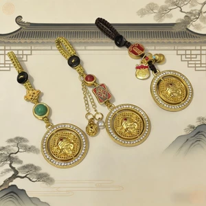 Phong Cách Mới Thần Tài La Bàn Ruyi Móc Khóa Filigree Tám Kho Báu Treo Trang Trí
