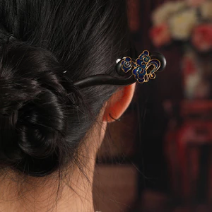 WHX-Cơ Kẹp Tóc Tốt Lành Đám Mây Cổ Phong Cách Gỗ, Hanfu Pan Kẹp Tóc Phụ Kiện Cổ Điển