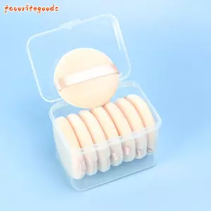 FAVORITEGOODS Mỹ Phẩm Puff, Mềm Hình Tròn Bột Puff, Tiện Lợi Với Hộp Dụng Cụ Trang Điểm Nhung Ngắn Kem Nền Bọt Biển Nữ Làm Đẹp