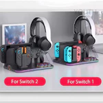 [MỚI] Dành cho đế sạc đa chức năng Nintendo Switch 2\ 1 Đế làm mát bảng điều khiển Switch và đế lưu trữ sạc kèm phụ kiện RGB — ảnh 5