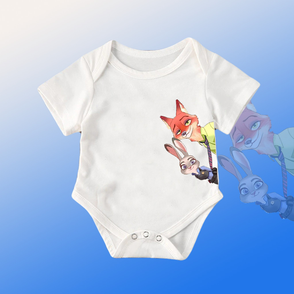 Bộ áo liền quần trẻ em Judith Nick Crazy Zootopia, quần áo cotton nguyên chất sơ sinh