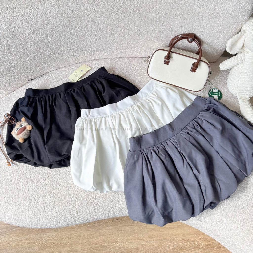 Chân Váy Bí Phồng Lưng Thun Có Quần Bảo Hộ BLAPINK.SHOP