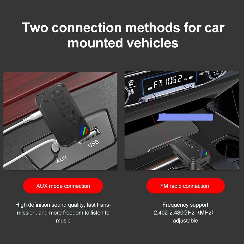 Bluetooth 5.3 Bộ Thu Phát 4 Trong 1 FM Stereo AUX 3.5 Mm Jack Bộ Chuyển Đổi Âm Thanh Không Dây Điều Khiển Từ Xa Cho Loa Tivi Bộ Xe Hơi
