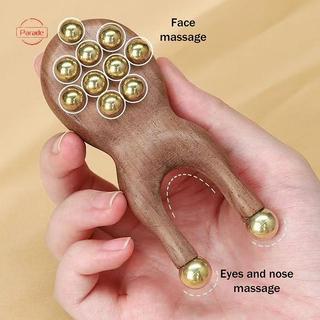 Diễu Hành Mũi Gỗ Guasha Dụng Cụ Massage Hạt Đồng Cầm Tay Lược Chống Tĩnh Điện Cho Mặt Mũi Thư Giãn Mắt Điểm Kinh Tuyến Acupoint Quà Tặng Sinh Nhật VN