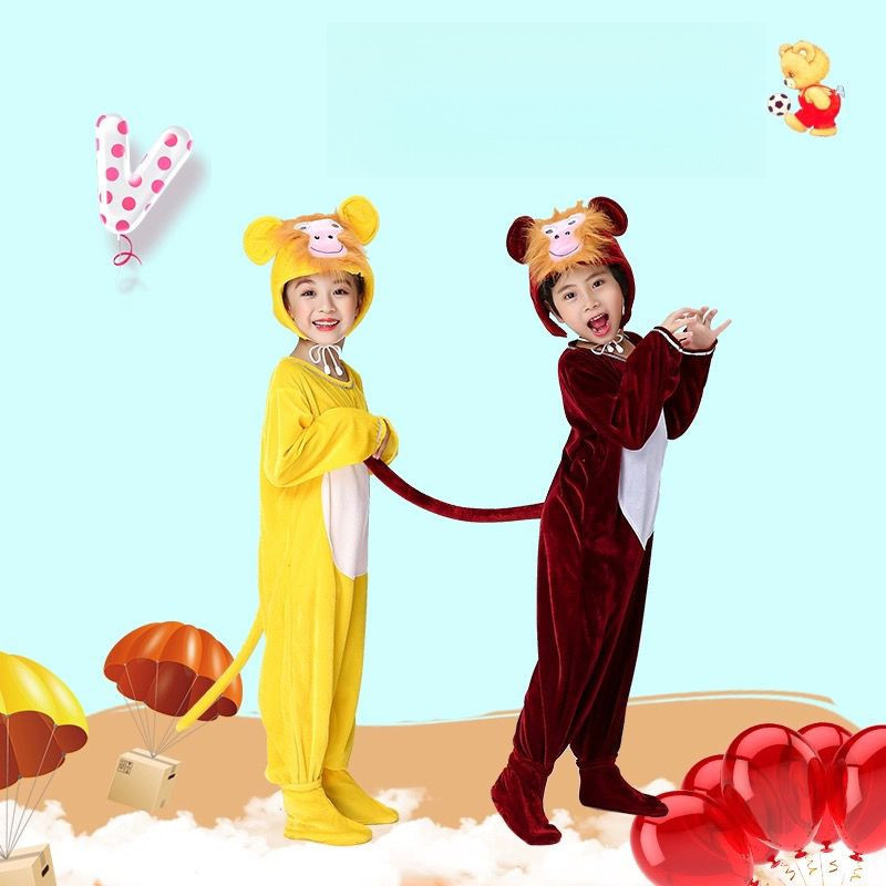 💕 HÀNG CÓ SẴN – Đầm Trang Phục Trẻ Em 3‑12 tuổi – Khỉ + Hoạt Hình Động Vật, Thích hợp Halloween, Giáng Sinh & Ngày Trẻ Em 🎃🎉