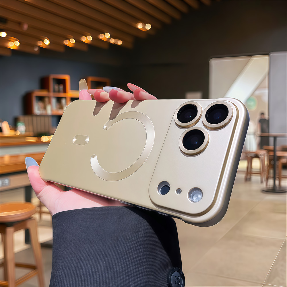 Ốp điện thoại từ tính không viền cho iPhone 17 Pro Max 13 14 15 16 pro max Ống kính bảo vệ Camera Vỏ chống sốc Vỏ cứng bảo vệ điện thoại