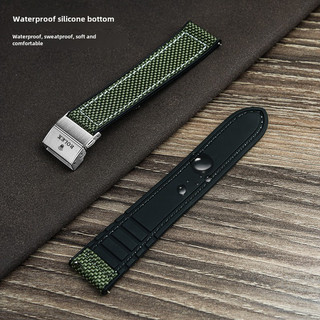 Dây đeo silicon Nylon 20mm 22mm cho Rolex Đen & Xanh Buffalo Air-King GMT Submariner Nam Nữ Dây Phụ kiện chống thấm nước Mềm mại Phát hành nhanh Vòng tay thay thế