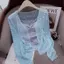 Áo Khoác Cardigan Len Mỏng Dáng Ngắn Cổ V Dệt Kim Áo Len Quảng Châu Kèm Ảnh Thật