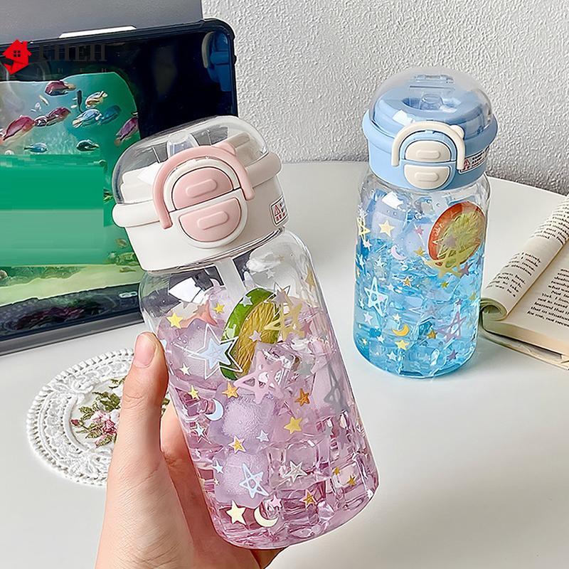 [EHEH] Bình Nước Dễ Thương Có Ống Hút Nhựa Di Động -Up Cover Cốc Nước Cho Trẻ Em Chai Nước Chống Rò Rỉ Bình Uống Dễ Thương VN