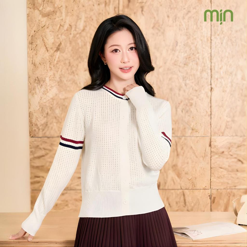 Áo Cardigan Len Nữ Dệt Lỗ Mịn CD05 Phối Sọc Tay Len Mịn Cao Cấp, Dáng Hàn Công Sở, Thanh Lịch