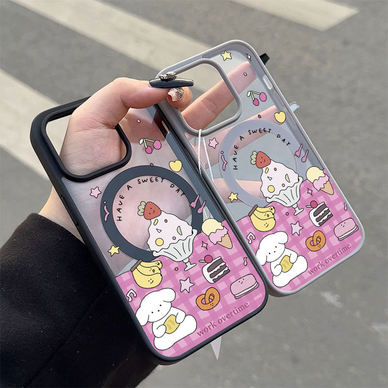 Ốp bảo vệ iPhone, họa tiết cún con tráng miệng, sạc từ tính - iP 7/8/X/XS/11/12/13/14/15/16/17/Plus/Pro/Max/Air